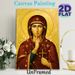 Virgin Mary Religious Painting Poster, Gilded Orthodox Icon Style Poster, Serene Devotional Artwork Ideal For Home Prayer Spaces, Church Settings_maomaolike.com