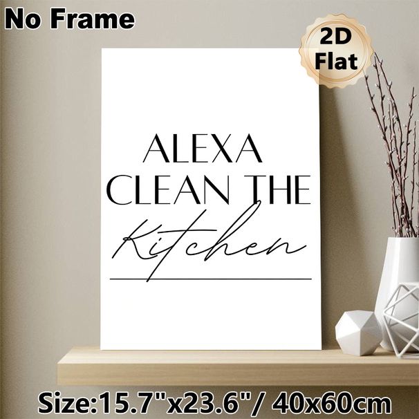 Kitchen Humor Painting Poster, Minimalist Black & White Typographic Poster, Witty Daily Reminder Ideal For Kitchen Spaces_maomaolike.com