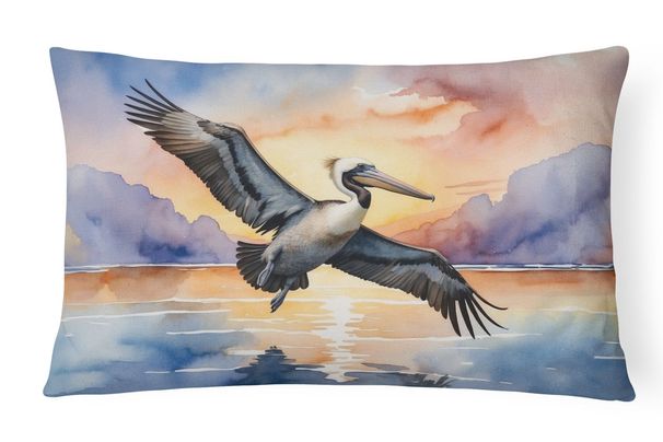 Birds, Birds, Birds Throw Pillow Throw Pillow For Indoor Couch Bed Outdoor Patio Washable, Pelican Fyling At Sunrise 7508,12Hx16W_maomaolike.com