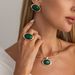 Ingemark 8 Colors Vintage Acrylic Resin Oval Pendant Necklace Stud Earrings Ring For Women Bridal Elegant Jewelry Set_maomaolike.com