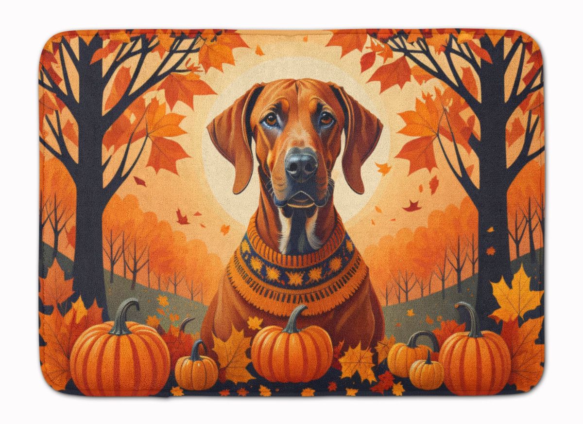 Rhodesian Ridgeback Fall Memory Foam Kitchen Mat Machine Washable Anti-Fatigue Mat Cushion Comfort Bath Mat Or Kitchen Rug_maomaolike.com