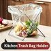 Foldable Kitchen Bag Holder, Storage Stand, Simple Foldable Sink Trash Bin Rack_maomaolike.com