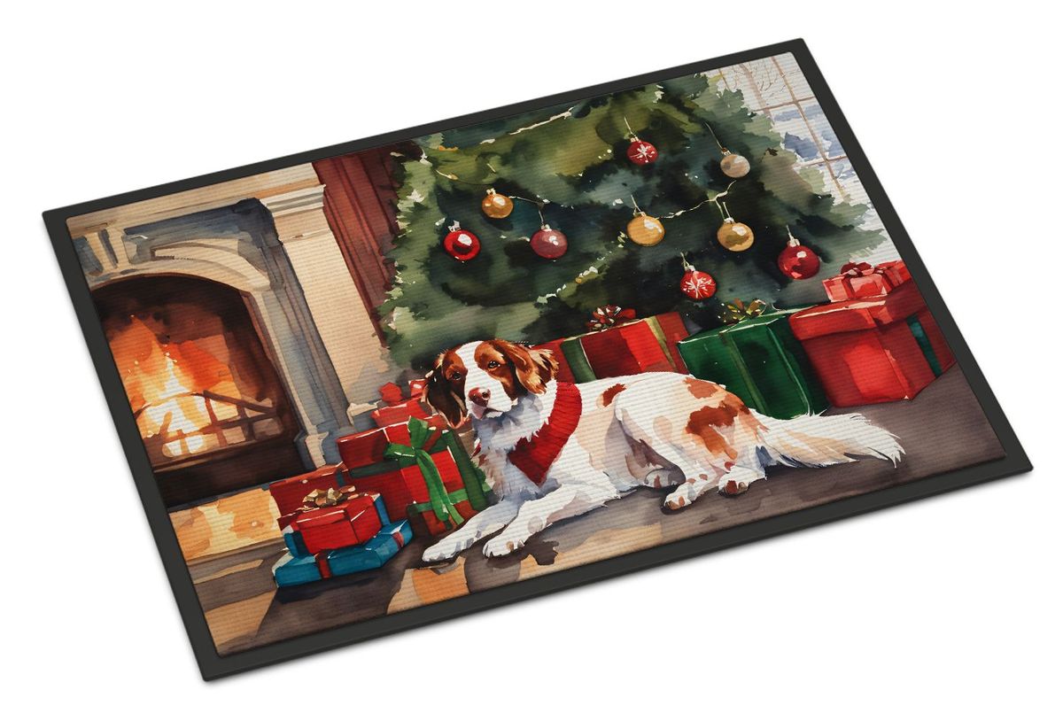 Brittany Cozy Christmas Doormat Front Door Mat Indoor Outdoor Rugs For Entryway, Non Slip Washable Low Pile, 24H X 36W_maomaolike.com