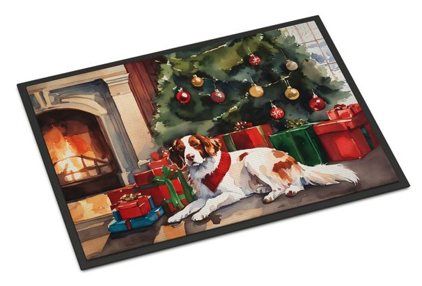 Brittany Cozy Christmas Doormat Front Door Mat Indoor Outdoor Rugs For Entryway, Non Slip Washable Low Pile, 24H X 36W_maomaolike.com