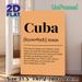 Cuba Definition Painting Poster, Warm-toned Typographic Poster, Showcases Rich Cuban Cultural Charm, Ideal For Living Room, Study And Home Wall Decor_maomaolike.com