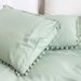 Bedding Sets Three Piece Set Solid Color Washed Cotton Ball Quilt Cover Set_maomaolike.com