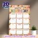Birthday Tracker Painting Poster, Colorful Playful Birthday-themed Poster, Practical Design To Record Monthly Birthdays, Suitable For Office, Home And_maomaolike.com