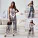 Women's clothing new fashion printed suspenders chest wrap + positioning flower pants suit_maomaolike.com