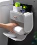 Bathroom Tissue Box, Double-layer Bathroom Shelf, Household No-drill Creative Waterproof Wall-mounted Tissue Box Roll Tube_maomaolike.com