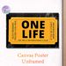 One Life Ticket Themed Painting Poster, Bold Black & Yellow Typographic Ticket Poster, Inspirational Motivational Message Decor For Home Office_maomaolike.com