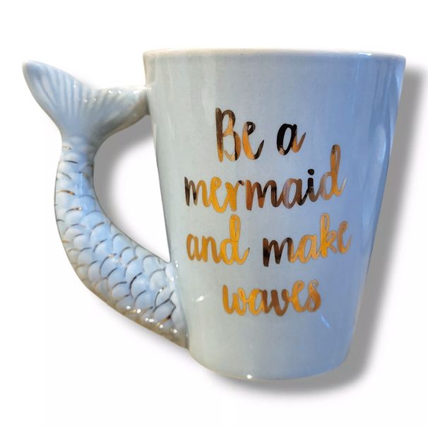Be A Mermaid And Make Waves" Coffee Or Tea 10 Oz Mug By Sass & Belle_maomaolike.com