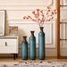 Floor Metal Vase Modern Style Decoration Home Droplet Shaped White Metal Vase 3-piece Set Gorgeous Home Decoration Large Glazed Metal Vase_maomaolike.com