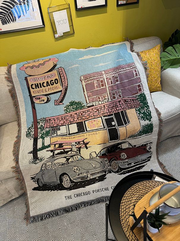 Cartoon American Style Decorative Tapestry Outdoor Multi-Functional Personalized Throw Tent RV Sleeping Sofa Camping Bed Blanket_maomaolike.com