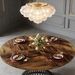 Round Dining Table For 4-6, Farmhouse Circle Kitchen Table_maomaolike.com
