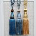 Modern Minimalist Wedding Tassel Hanging Gold Thread Tennis Ball Curtain Tiebacks 2p-set_maomaolike.com