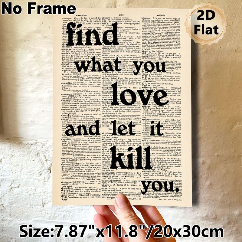 Inspirational Quote Painting Poster, Vintage Dictionary-style Bold Typographic Text Poster, Motivational Message Ideal For Home Office, Living Room_maomaolike.com