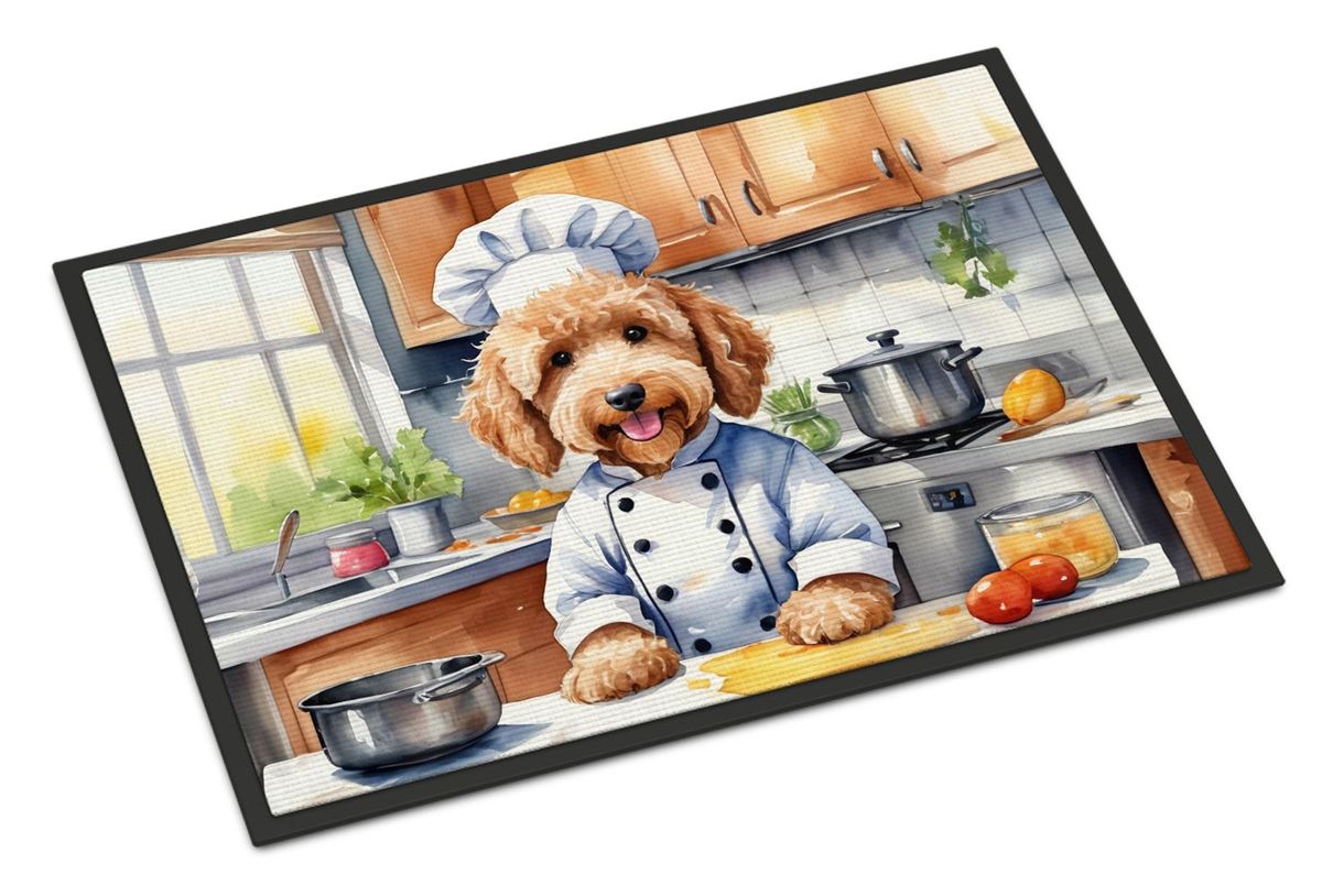 Goldendoodle The Chef Doormat Front Door Mat Indoor Outdoor Rugs For Entryway, Non Slip Washable Low Pile, 24H X 36W_maomaolike.com