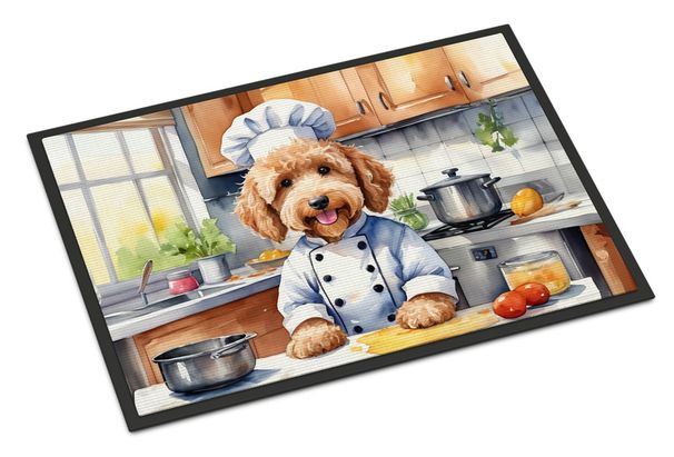 Goldendoodle The Chef Doormat Front Door Mat Indoor Outdoor Rugs For Entryway, Non Slip Washable Low Pile, 24H X 36W_maomaolike.com