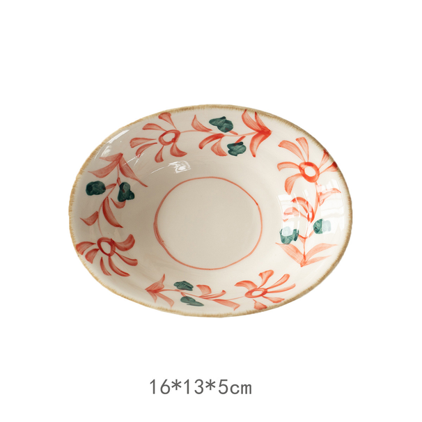 Japanese Hand-painted Ceramic Oval 6-inch Tea Point Plate Household Underglaze Bowl And Bone China_maomaolike.com