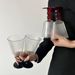 Clearance Vintage French Style High-Value Vertical Stripe Tall Red Beverage Ice Cream Wine Glass_maomaolike.com