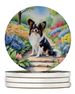 Papillon Spring Path Large Sandstone Coasters Pack Of 4 Absorbent Round Coasters Decor Gifts For Men Or Women, 4 In, Multicolor_maomaolike.com