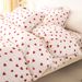3pcs/set Small Red Heart Printed Set(1 & 2 Pillowcase)Soft And Skin-Friendly Duvet Cover Bedding Set For_maomaolike.com