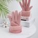 De Velvet Warm Gloves Winter Ladies Plus Velvet Warm Windproof Winter Outdoor Cycling Driving Can Touch Screen Women's Gloves_maomaolike.com