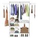 Metal Garment Rack Shoe Clothing Organizer Shelves Freestanding Multifunctional Clothes Wardrobe_maomaolike.com