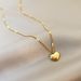 1pcs Gold-color Necklace Ms Simple Fashion Peach Heart Engraved Love Collarbone Chain Holiday Gifts_maomaolike.com