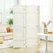 Folding Room Divider Screen 4 Panel 6 Tall Privacy Screen Freestanding Wood Partition For Home Office, White_maomaolike.com