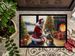 Bull Terrier And Santa Claus Doormat Front Door Mat Indoor Outdoor Rugs For Entryway, Non Slip Washable Low Pile, 24H X 36W_maomaolike.com