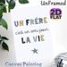 French Brother Friendship Quote Painting Poster, Soft-toned Minimalist Typography Poster, Warm Sibling-themed Decor Suitable For Bedroom, Living Room_maomaolike.com