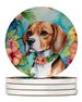 Beagle Luau Large Sandstone Coasters Pack Of 4 Absorbent Round Coasters Decor Gifts For Men Or Women, 4 In, Multicolor_maomaolike.com