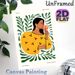 Bohemian Woman With Flower Painting Poster, Vibrant Stylized Bohemian Art Poster, Adds Gentle Artistic Ambiance Suitable For Living Room, Bedroom_maomaolike.com