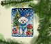 Bichon Frise Christmas Reindeer Porcelain Ornament Christmas Tree Hanging Decorations For Home Christmas Holiday, Rectangle, Gift, Multicolor_maomaolike.com