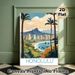 Honolulu Hawaii Coastal City Painting Poster, Vibrant Stylized Tropical Coastal Cityscape Poster, Infuses Calm Tropical Ambiance, Suitable For Home_maomaolike.com