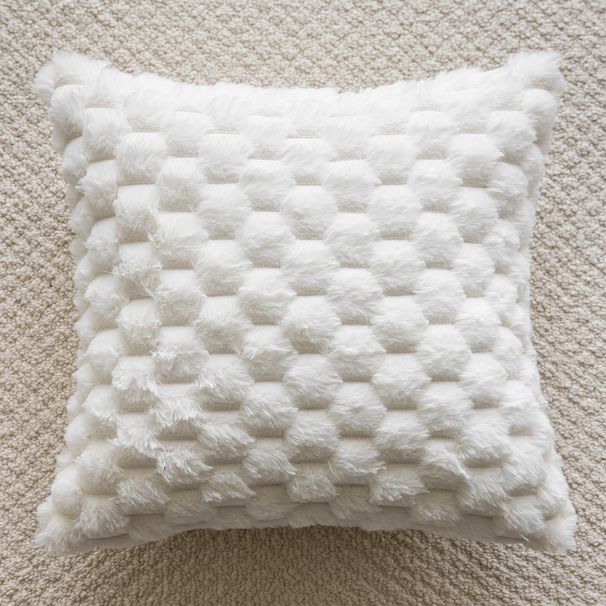 Cream Plush Throw Pillow Covers - Nordic Decorative Sofa Pillows For Living Room & Bedroom_maomaolike.com