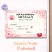Pet Adoption Certificate Painting Poster, Soft Pink Cherry Blossom & Heart Paw Print Styled Poster, Thoughtful Design To Formalize Pet Adoption_maomaolike.com