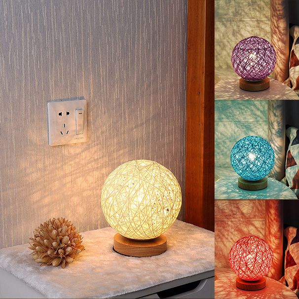 Rattan Ball LED Night Light Desk Starry Sky Atmosphere Children's Gift USB Table Bedroom Bedside Lamp_maomaolike.com