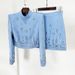 Women's Clothing celebrity fashion new heavy beaded diamond short top skirt suit two piece suit_maomaolike.com
