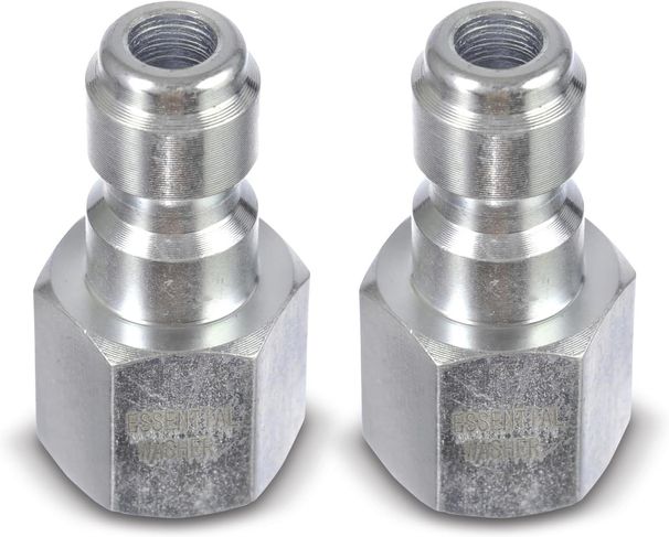 ESSENTIAL WASHER Plated Steel 1/4" Female Quick Connect Fittings Pressure Washer - Pressure Washer Plugs, 4200 PSI, 2 Pack_maomaolike.com