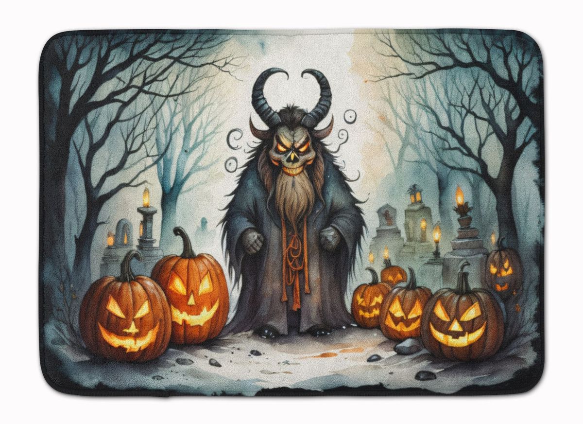 Krampus The Christmas Demon Spooky Halloween Memory Foam Kitchen Mat Machine Washable Anti-Fatigue Mat Cushion Comfort Bath Mat Or Kitchen Rug_maomaolike.com