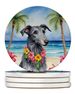Scottish Deerhound Luau Large Sandstone Coasters Pack Of 4 Absorbent Round Coasters Decor Gifts For Men Or Women, 4 In, Multicolor_maomaolike.com