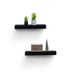 Floating Shelves 15.75" Wall Mounted Wood Shelves For Bathroom, Bedroom, Living Room, Kitchen, Hanging Shelf For Books/Storage/Decor With Invisible Brackets, Built-in LED Lighting, Black_maomaolike.com