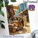 Middle Eastern Bazaar Painting Poster, Vibrant Oil-painting Style Bustling Market Scene Poster, Captures Lively Daily Life With Colorful Textiles_maomaolike.com