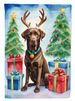 Chocolate Labrador Retriever Christmas Reindeer House Flag Large Porch Sleeve Pole Decorative Outside Yard Banner Artwork Wall Hanging, Polyester, House Size, Multicolor_maomaolike.com