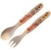 Infant Children Learning To Eat Rice Noodles Baby Food Bamboo Fiber Penguin Giraffe Fork Spoon_maomaolike.com
