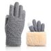 Wool knit touch screen gloves men's winter fleece thickened outdoor cold warm gloves_maomaolike.com