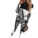 Women's Clothing 2024 new two piece set contrast color printing long sleeved round neck casual fashion suit_maomaolike.com