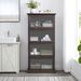 Glass Display Cabinet 4 Tier Glass Display Cabinet Storage Curio Cabinet With Flip Up Glass Doors, Collectors Showcase Toy Figure Organizers Rack, Bookcase For Living Room BRO_maomaolike.com